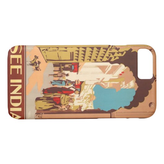 インド旅行のポスターの電話ケース Case-Mate iPhoneケース (裏面(横))