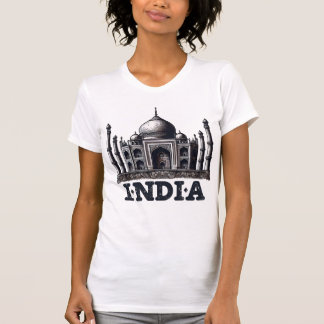 インド旅行デザインと象徴的なランドマーク Tシャツ