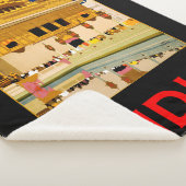 インド旅行ポスターインディアンヴィンテージアート シェルパブランケット (3/4)