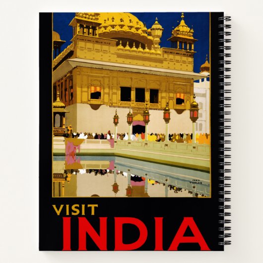 インド旅行ポスターインディアンヴィンテージアート ノートブック (裏面)
