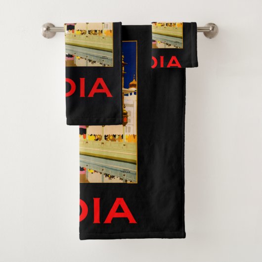 インド旅行ポスターインディアンヴィンテージアート バスタオルセット (インサイチュ)