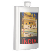 インド旅行ポスターインディアンヴィンテージアート フラスク (右)