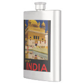 インド旅行ポスターインディアンヴィンテージアート フラスク (左)