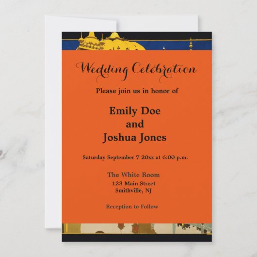 インド旅行ポスターインディアンヴィンテージアート 招待状 (正面)