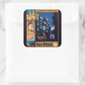 インド旅行ポスターコラージュのシール スクエアシール (バッグ)