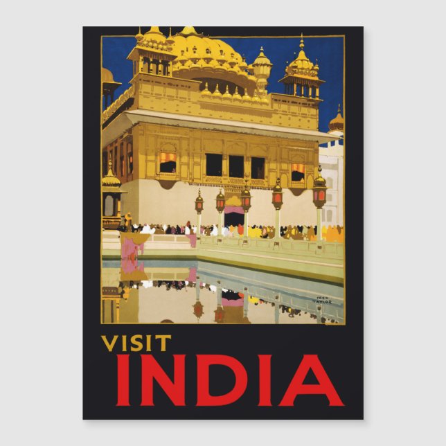 インド旅行ポスター インドのヴィンテージアート (正面)