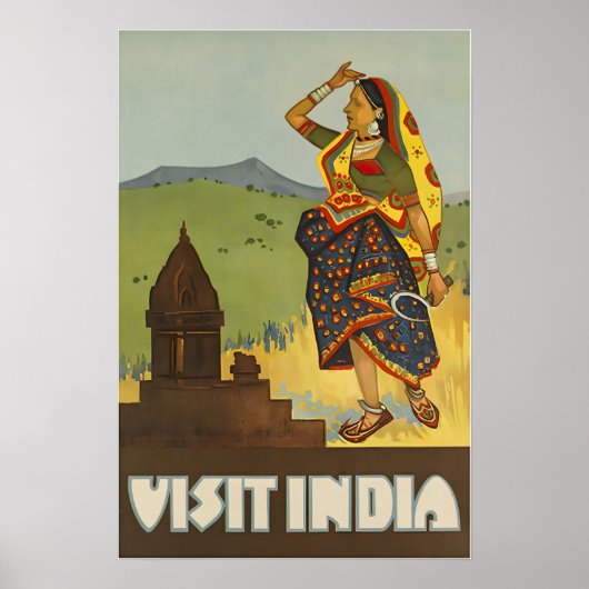 インド旅行ポスター インド美術 ポスター (正面)