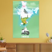 インド旅行ポスター キャンバスプリント (インサイチュ (リビング))