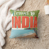 インド旅行ポスター クッション (ブランケット)