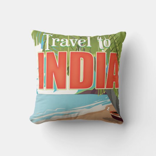 インド旅行ポスター クッション (正面)