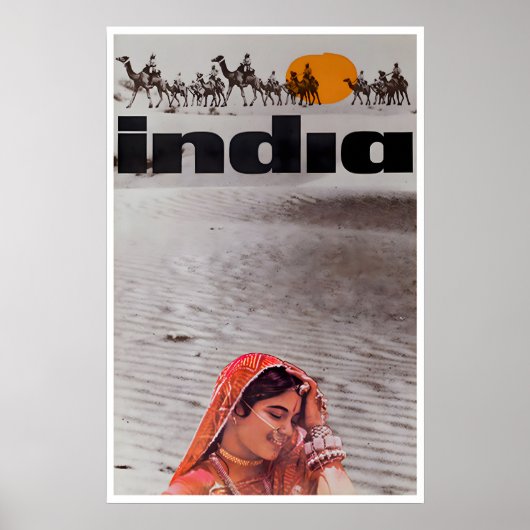 インド旅行ポスター ビンテージ インド美術プリント ポスター (正面)