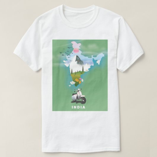 インド旅行ポスター Tシャツ (デザイン正面)