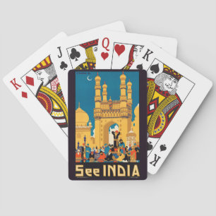 インド旅行ポスタ遊ーのカード トランプ