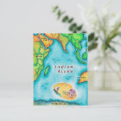 インド洋の地図 ポストカード (スタンド正面)