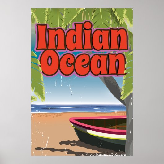 インド洋ヴィンテージ旅行ポスター ポスター (正面)