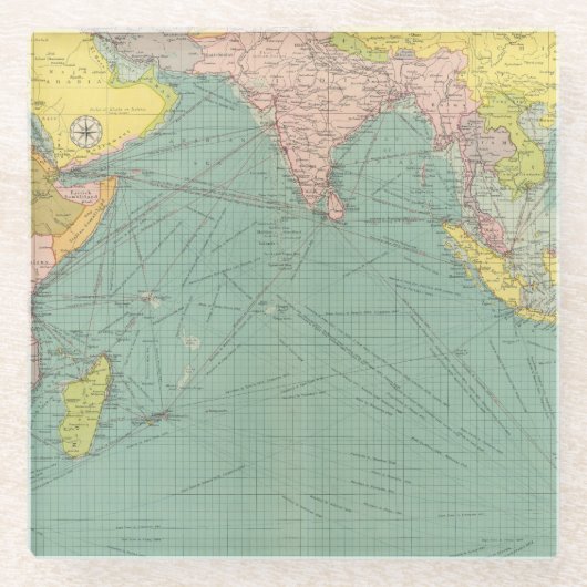 インド洋3 ガラスコースター (正面)