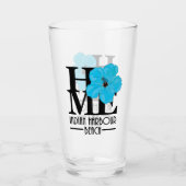 インド港のビーチの家の青のハイビスカス タンブラーグラス (正面)