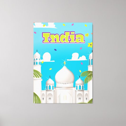 インド漫画旅行プリント。 キャンバスプリント (正面)