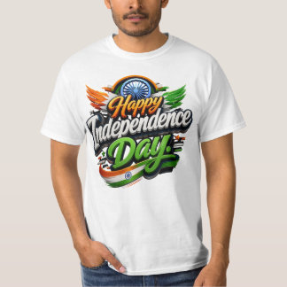 インド独立記念日のお祝いに 3Dインド国旗 パトリオティック Tシャツ