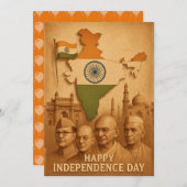 インド独立記念日カード (正面/裏面)