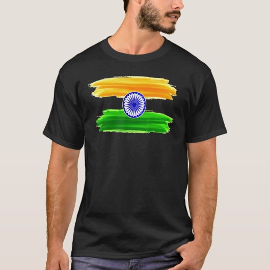 インド独立記念日1947威厳がある年インディアン国旗 Tシャツ (正面)