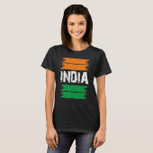 インド独立記念日1947威厳がある年インディアン国旗 Tシャツ (正面フル)