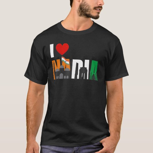 インド独立記念日1947威厳がある年インディアン国旗 Tシャツ (正面)