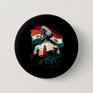 インド独立記念日 1947年8月15日 インド国旗 缶バッジ