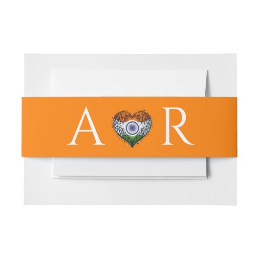 インド結婚夫婦 招待状ベリーバンド (正面例)