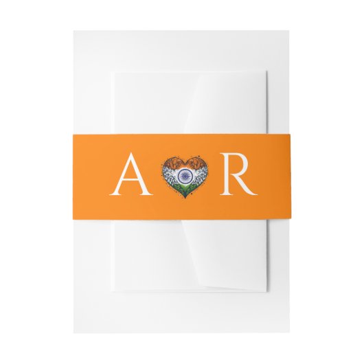 インド結婚夫婦 招待状ベリーバンド (正面例)