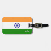 インド荷物預かり証、愛国的インディアン国旗 ラゲッジタグ (正面横)