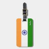 インド荷物預かり証、愛国的インディアン国旗 ラゲッジタグ (正面縦)