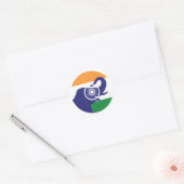 インド象インディアン国旗 ラウンドシール (封筒)