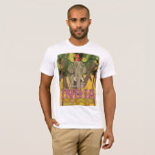 インド象ビンテージ旅行ポスター Tシャツ (正面フル)
