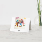 インド象ヴィンテージ旅行愛の水色 シーズンカード (裏面)