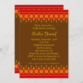 インド風の花嫁のシャワー招待状 招待状 (正面/裏面)