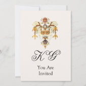 インド風フレームのホワイトエレファント ウェディング招待状 招待状 (裏面)