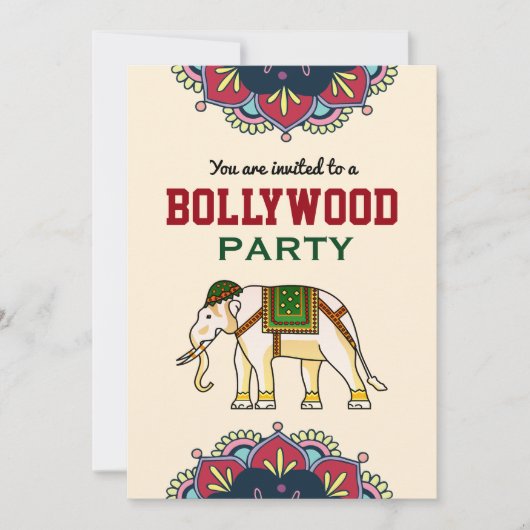 インド風ボリウッドパーティー誕生日招待状 招待状 (正面)