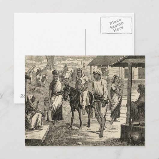 インド飢饉 ポストカード (正面/裏面)