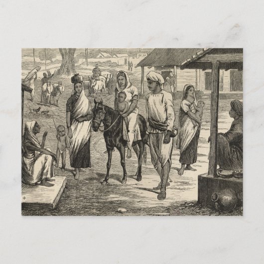 インド飢饉 ポストカード (正面)