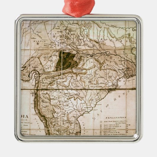 インド1803年の地図 メタルオーナメント (正面)