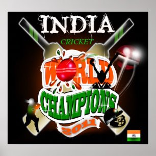 インド2011年のICCクリケット・ワールドカップのチャンピオン ポスター