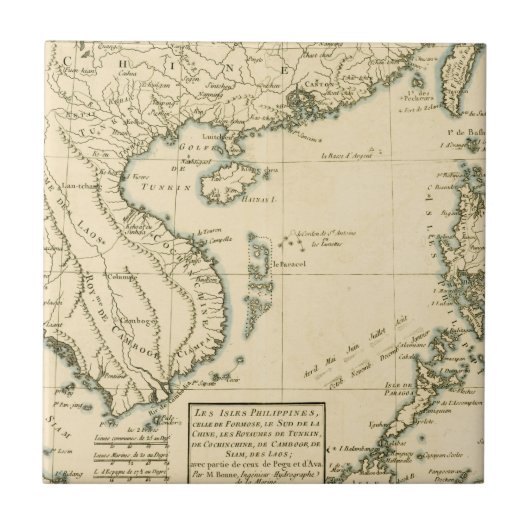 インド|のインド洋のヴィンテージの地図 タイル (正面)