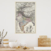 インド，アジアの複合マップ ポスター (キッチン)