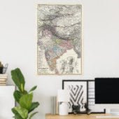 インド，アジアの複合マップ ポスター (ホームオフィス)