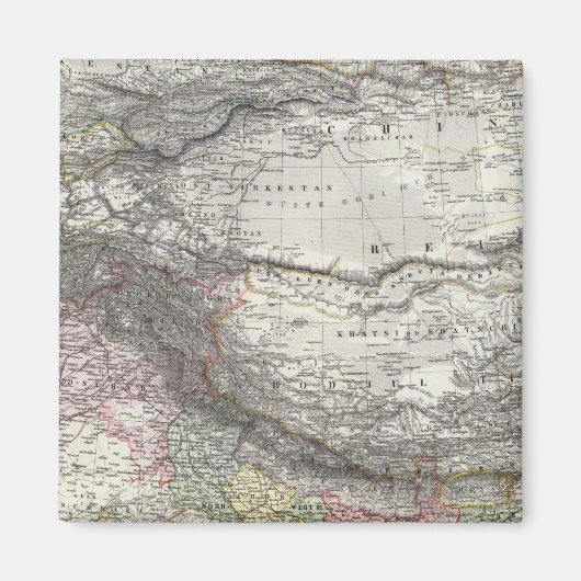 インド，アジアの複合マップ マグネット (正面)