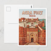 インド アーグラ城塞 ポストカード (正面/裏面)