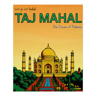 インド アーグラ タージマハル 旅行 ポスター
