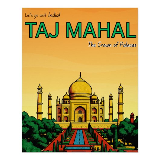 インド アーグラ タージマハル 旅行 ポスター (正面)