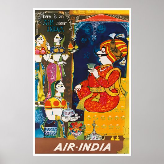 インド アート エアインディア 旅行 ポスター インド 印刷 (正面)